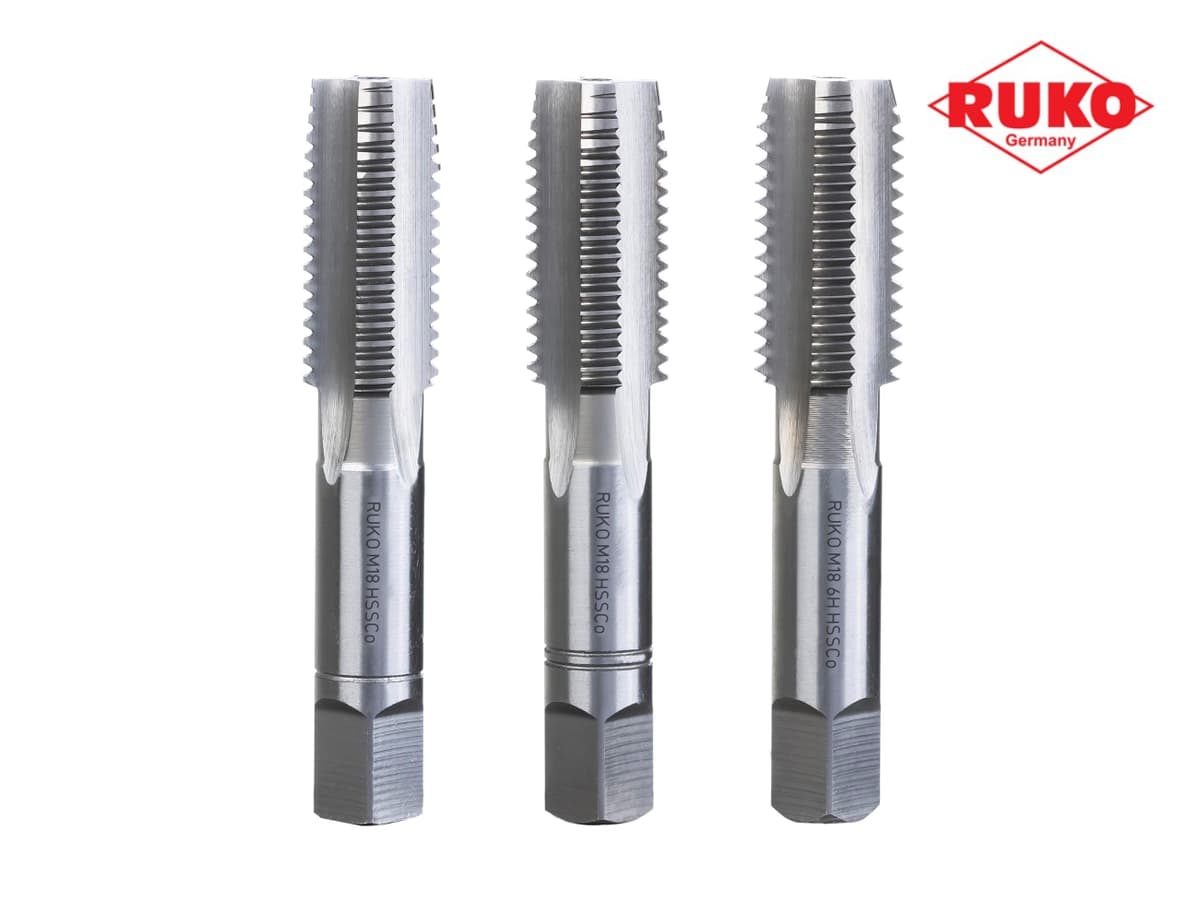 Набор метчиков RUKO HSSE DIN352 6h метрическая резьба М18х2,5 мм 3 шт 230180E