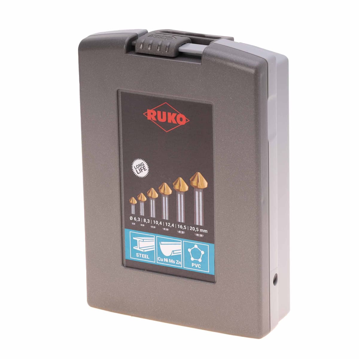 Набор зенковок RUKO 90° 6,3-20,5 мм DIN335C HSS-G TiN 3z 6 шт 102152TRO