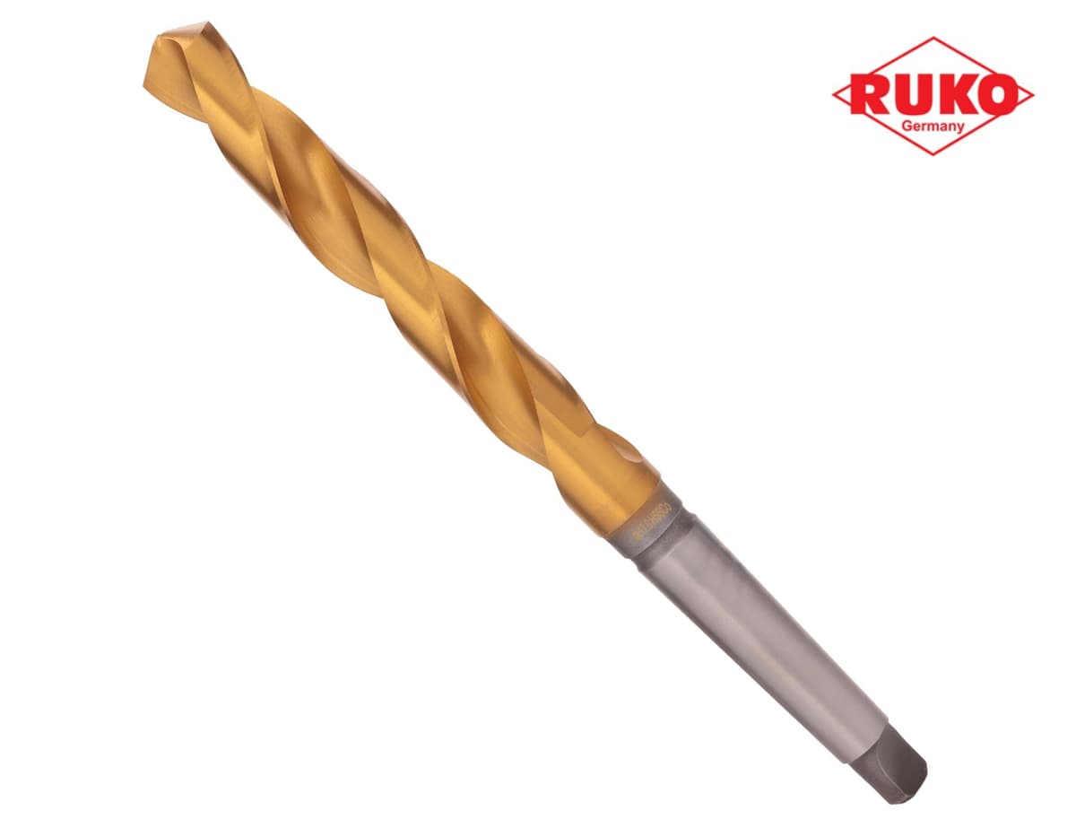 Сверло с коническим хвостовиком RUKO HSSE-Co5 TiN 17,0x223/125 мм DIN345 h8 6xD 118° KM2 204170T