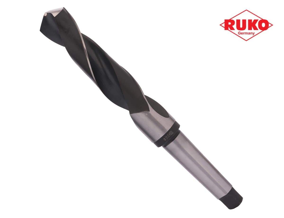 Сверло с коническим хвостовиком RUKO HSS-G 31,0x301/180 мм DIN345 h8 6xD 118° KM3 204310