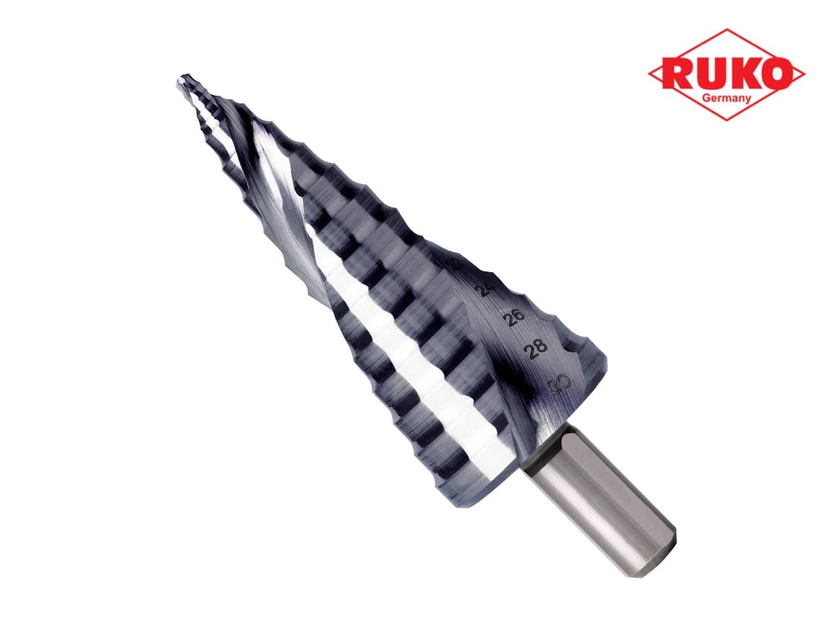 Сверло ступенчатое по металлу RUKO UltimateCUT FlowStep HSS-G RUnaTEC 6,0-30,0 мм 12 ступ. L=94,5 мм d=10 мм 101652P