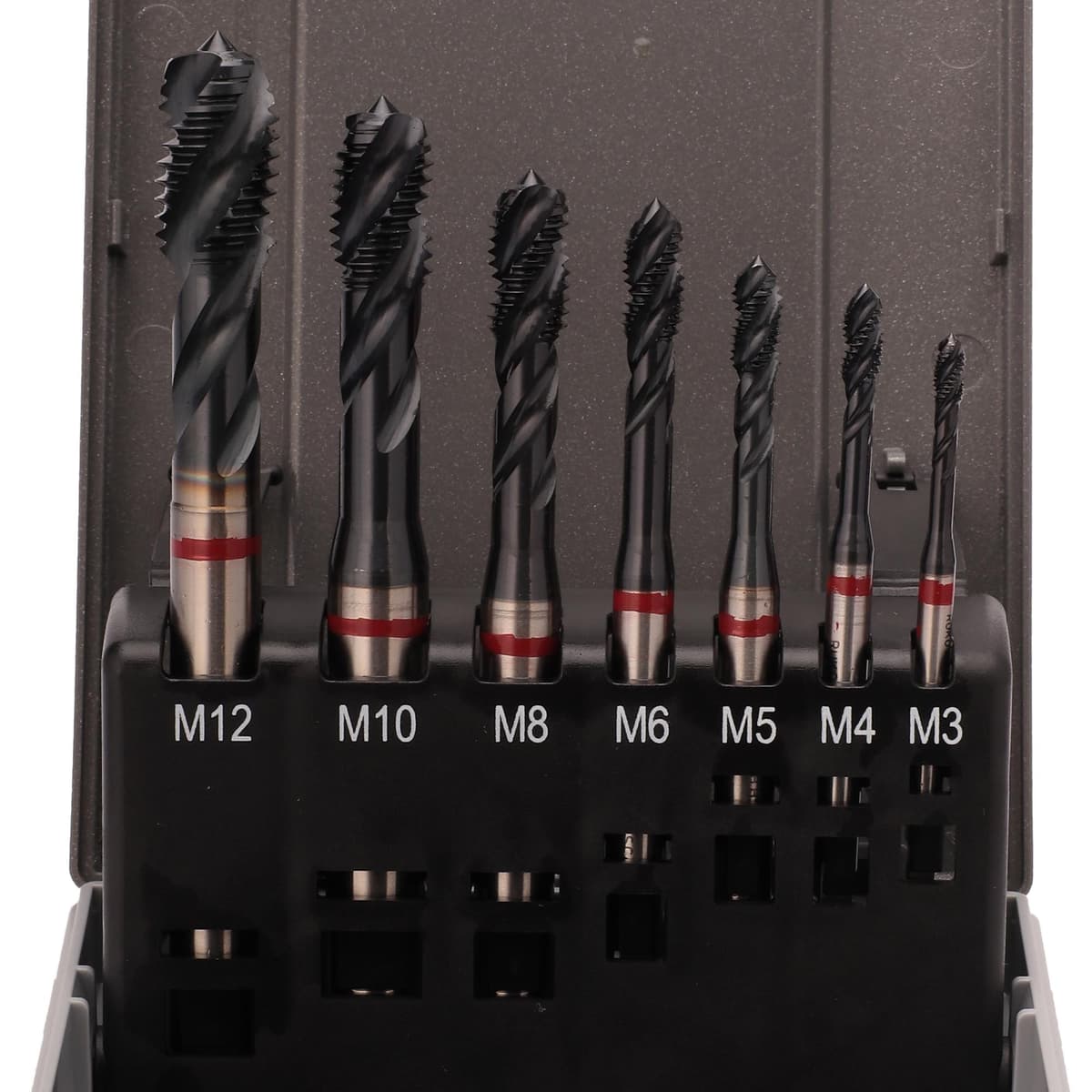 Набор винтовых машинных метчиков RUKO 7 предметов M3-M12 HSSE-TiALN DIN371/376 245069RO