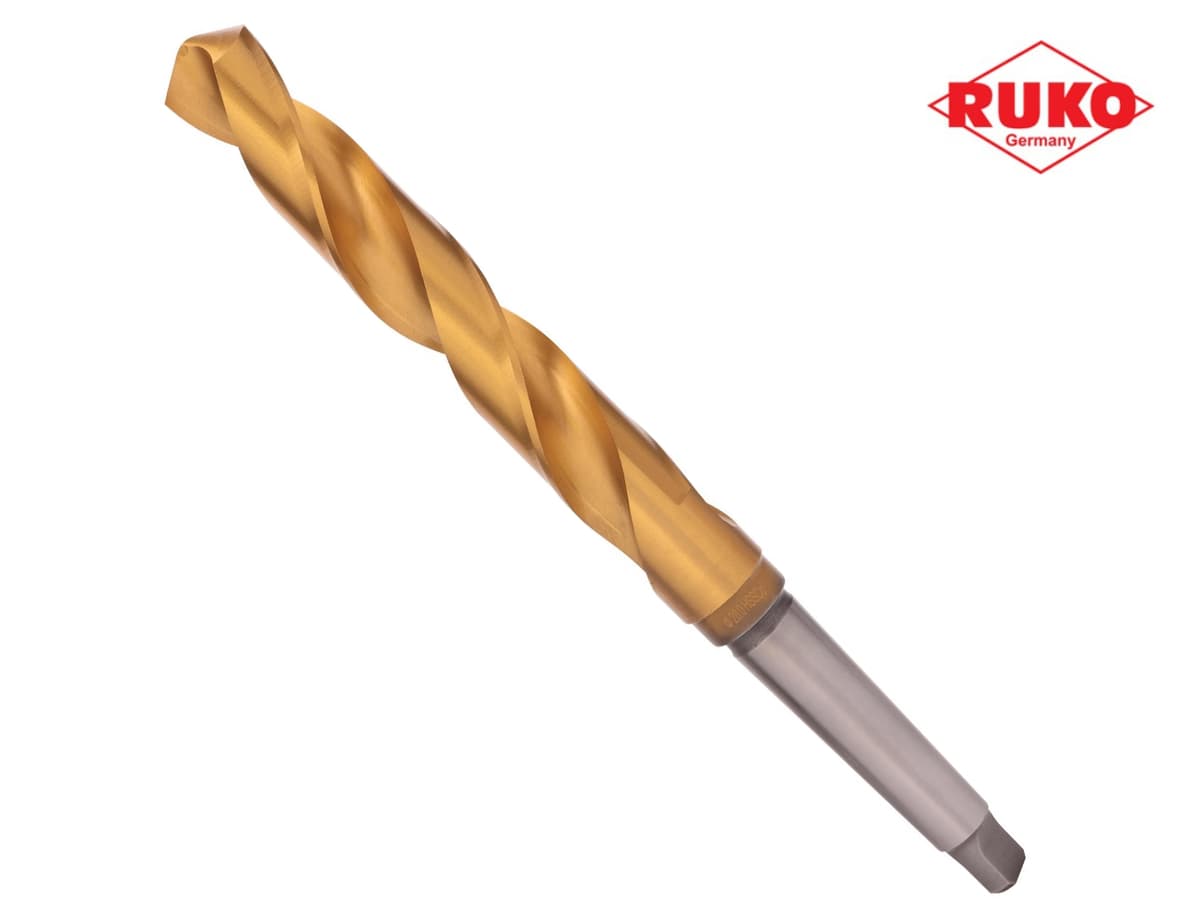 Сверло с коническим хвостовиком RUKO HSSE-Co5 TiN 28,0x291/170 мм DIN345 h8 6xD 118° KM3 204280T