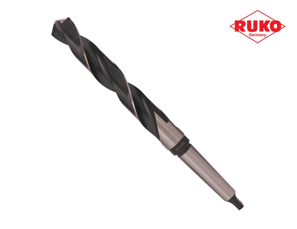Сверло с коническим хвостовиком RUKO HSS-G 14,0x189/108 мм DIN345 h8 6xD 118° KM1 204140