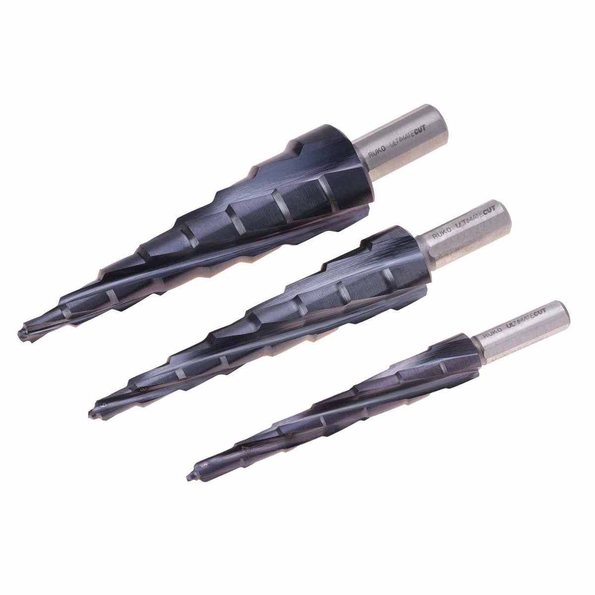 Набор ступенчатых сверл RUKO UltimateCUT HSS-G RUnaTEC 6-12/6-20/6-27 мм 3 шт 101087PRO