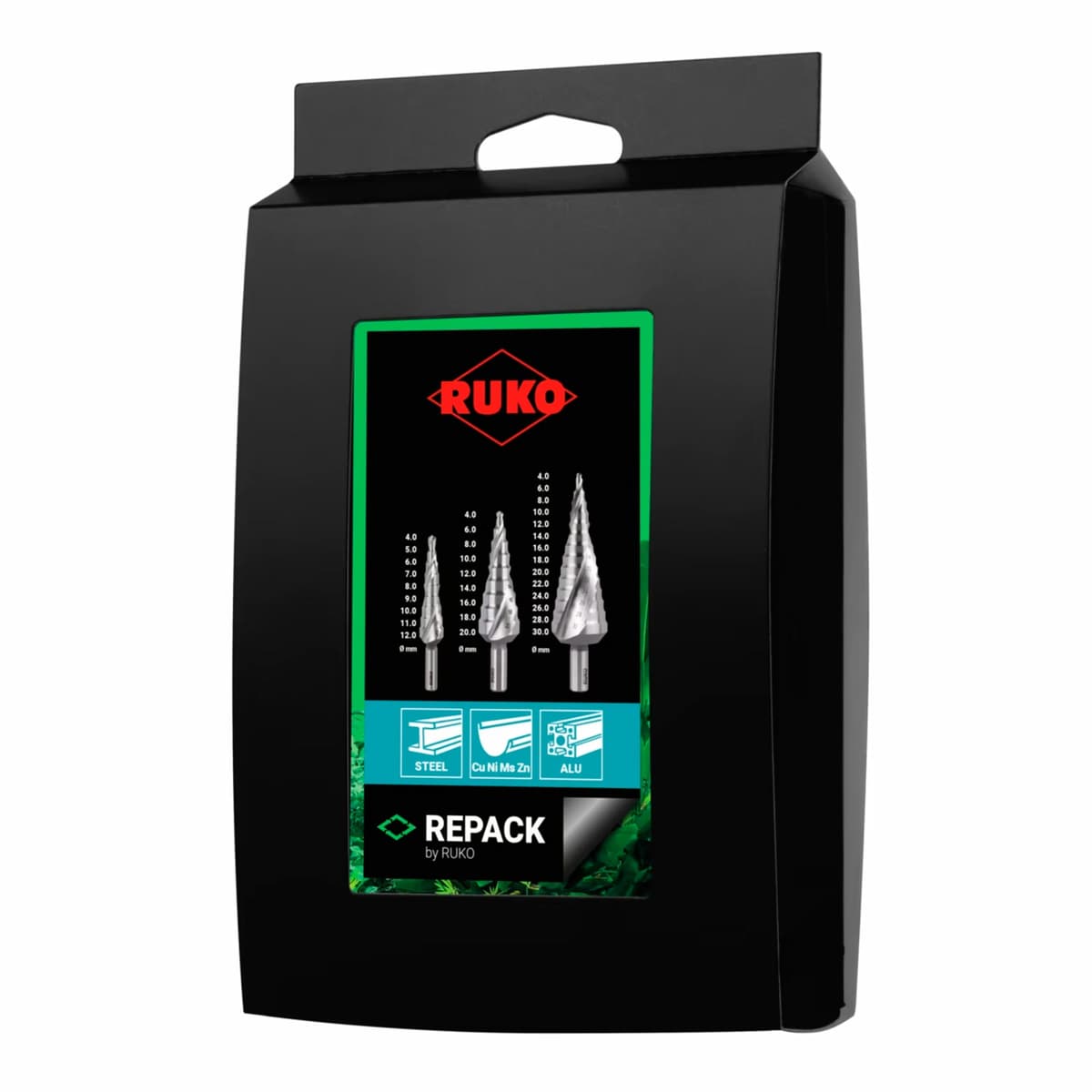 Набор ступенчатых сверл RUKO NextGeneration HSS-G 4-12/4-20/4-30 мм 3 шт 101026RK