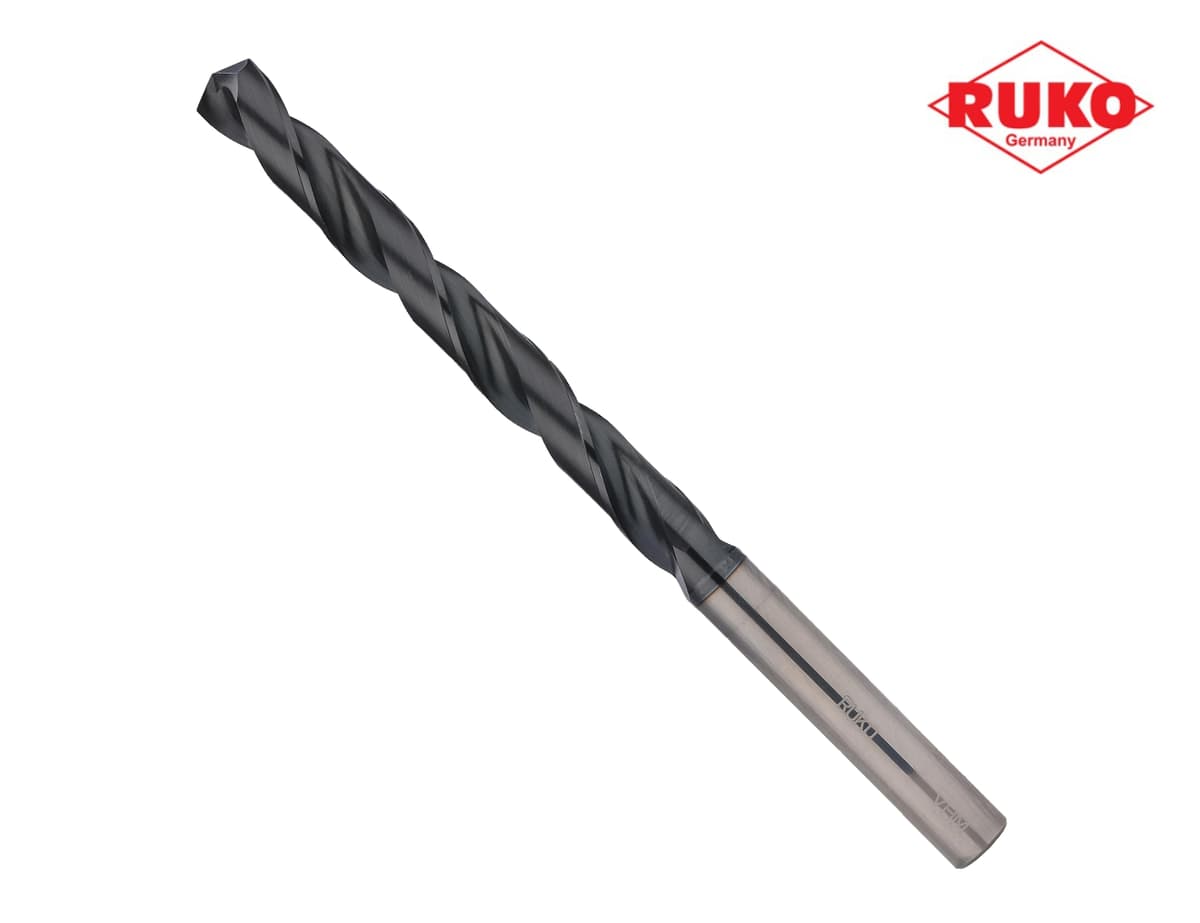 Сверло твердосплавное по металлу RUKO VHM K20 TiALN 6,0x93/57 мм DIN338 h8 5xD 118° 814060