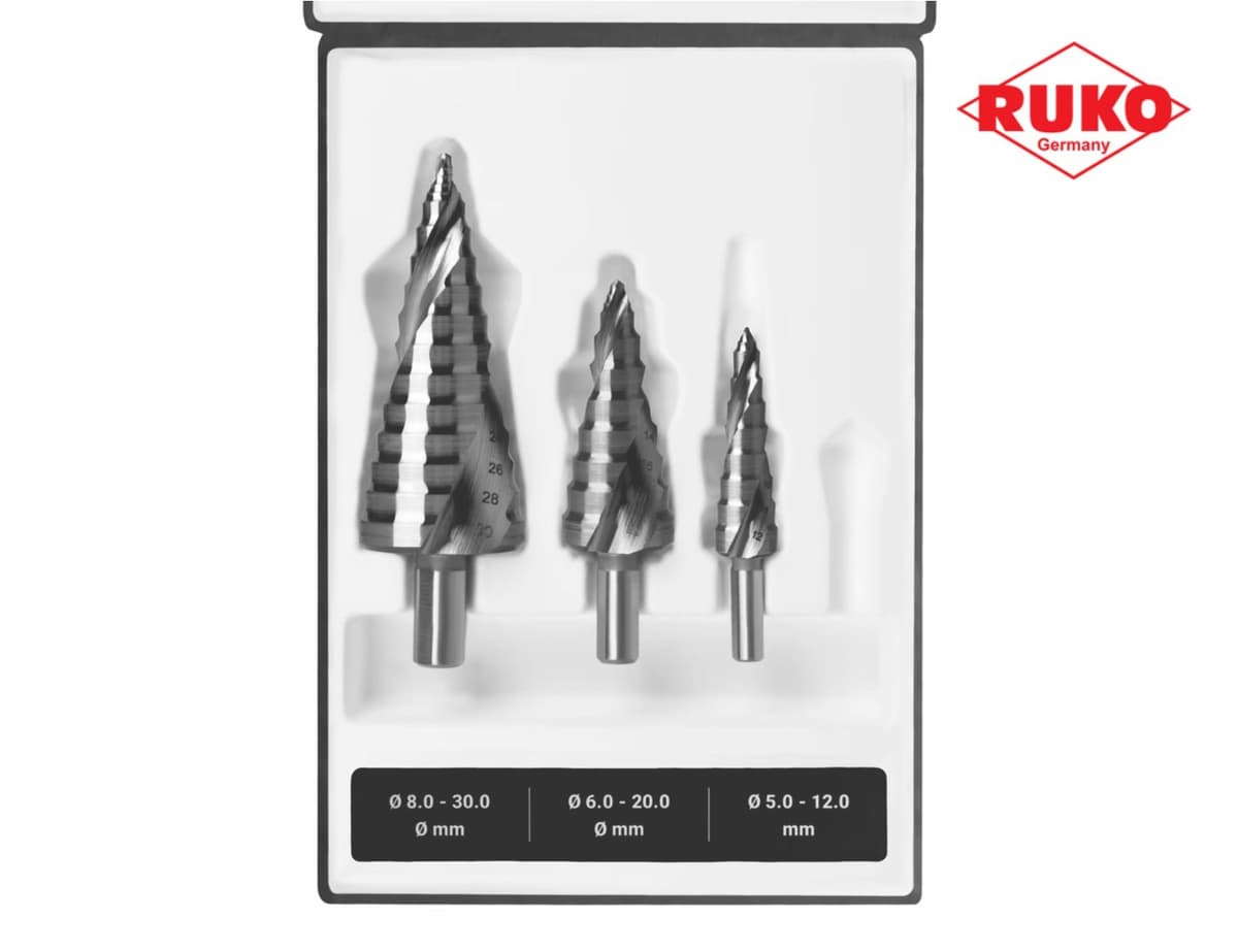 Набор ступенчатых сверл RUKO UltimateCUT HSS-G 5-12/6-20/8-30 мм 3 шт 101626RK