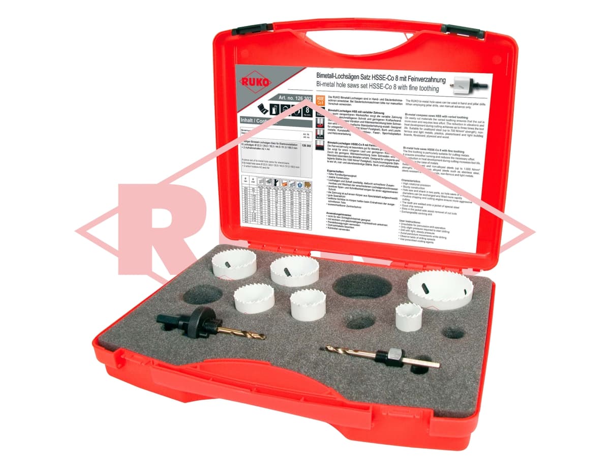 Набор биметаллических коронок HSSE-Co 8