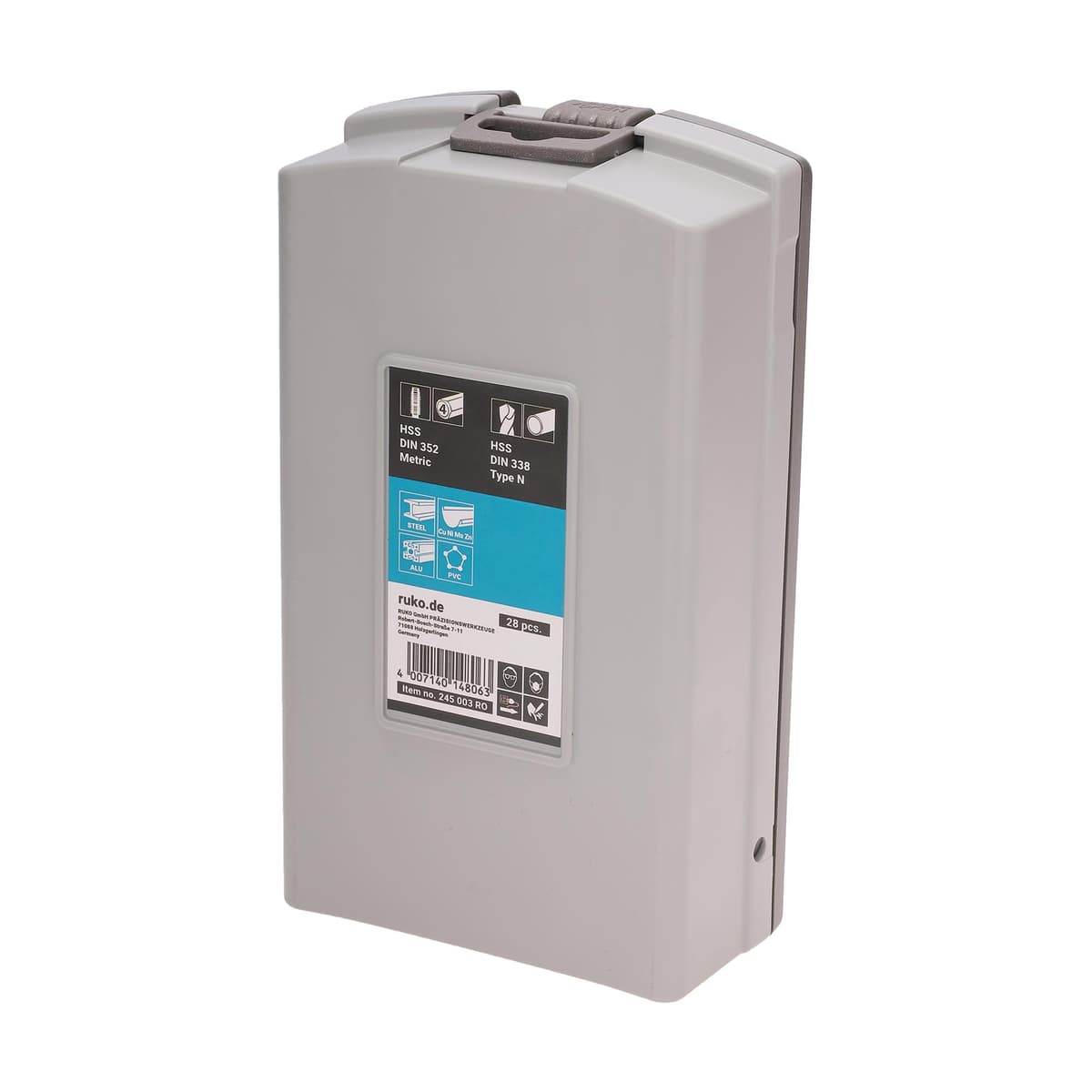 Набор комплектных метчиков RUKO 28 предметов M3-M12 HSS-G DIN352 245003RO