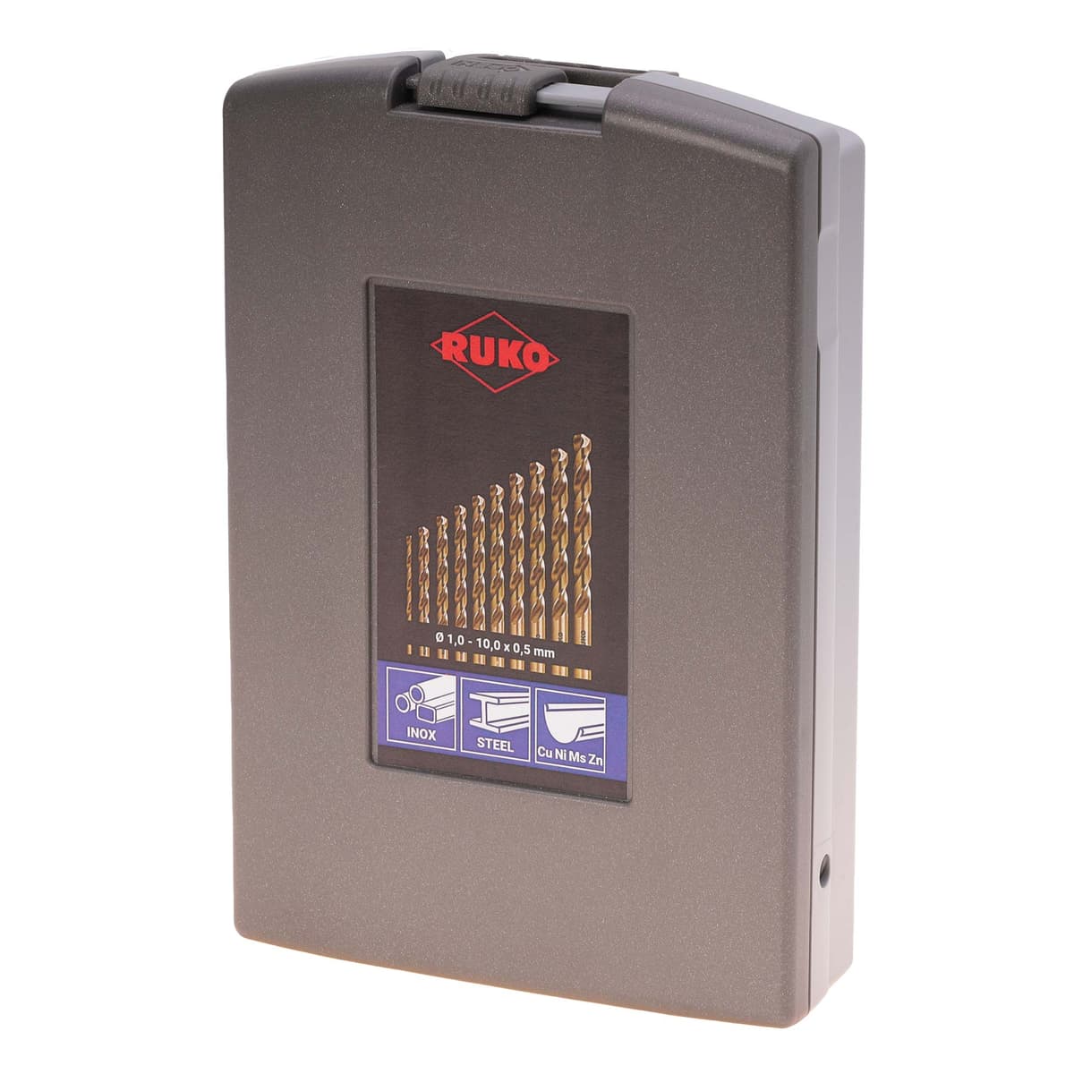 Набор сверл RUKO HSSE-Co5 130° DIN338 1,0-10,0 мм 19 шт 215214RO