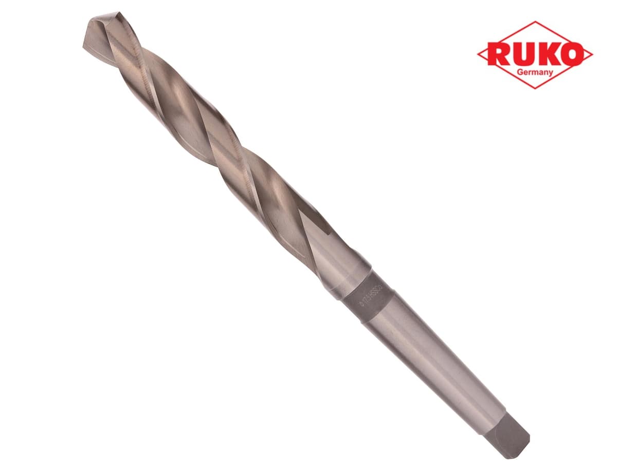 Сверло с коническим хвостовиком RUKO HSSE-Co5 17,5x228/130 мм DIN345 h8 6xD 118° KM2 204175E