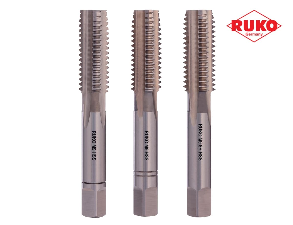 Набор метчиков RUKO HSS-G DIN352 6h метрическая резьба М9х1,25 мм 3 шт 230090