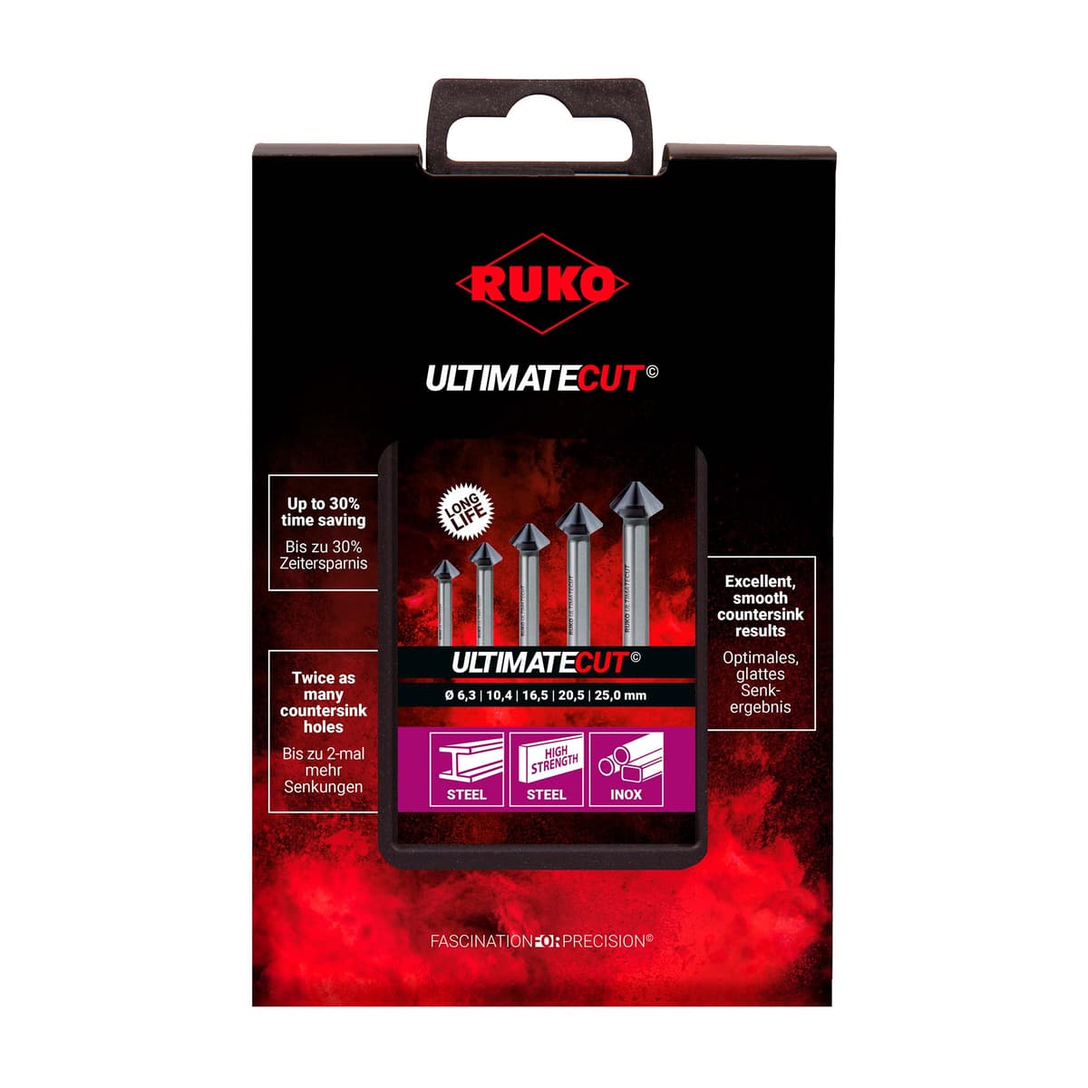 Набор зенковок RUKO UltimateCut 90° 6,3-25 мм HSSE-Co5 RUnaTEC 3z 5 шт 102791EPRO