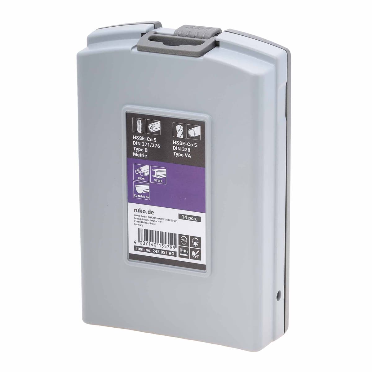 Набор машинных метчиков RUKO 14 предметов M3-M12 HSSE DIN371/376 245051RO