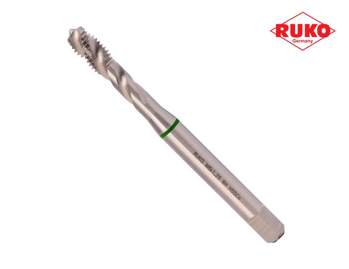 Метчик винтовой машинный RUKO HSSE DIN371 ISO2 6h R35 метрическая резьба М8х1,25 мм 234080E