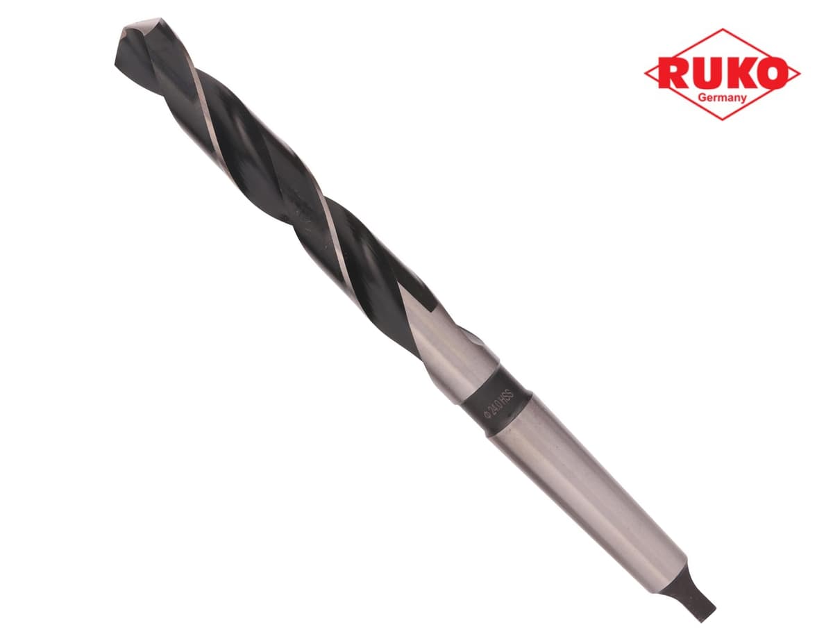 Сверло с коническим хвостовиком RUKO HSS-G 24,0x281/160 мм DIN345 h8 6xD 118° KM3 204240