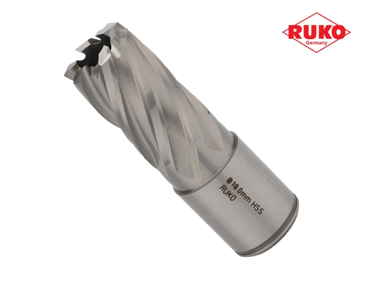 Сверло корончатое RUKO HSS-G 18х63/30 мм Weldon19 108218