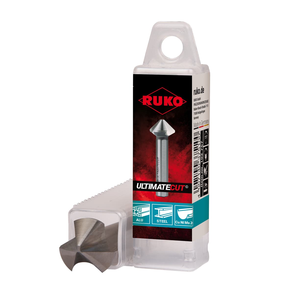 Зенковка RUKO UltimateCut ц/х 90° 20,5 мм HSSE-Co5 3z DIN335C L63 мм Ø10 мм 102781E