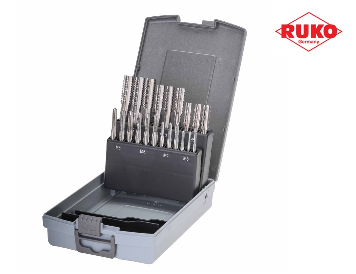 Набор комплектных метчиков RUKO 21 предмет M3-M12 HSSE DIN352 245001ERO