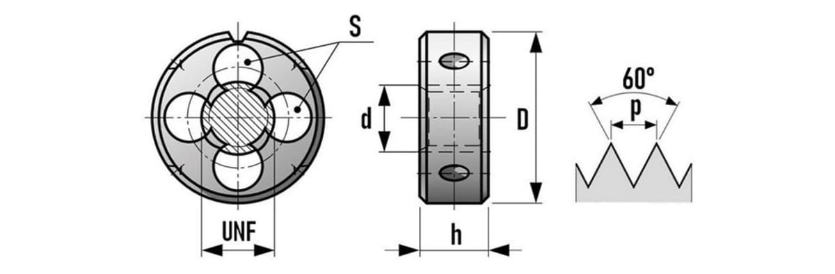 Плашка дюймовая RUKO UNF №10-32 HSS DIN EN 22568 2A 20x7 мм 240100UNF