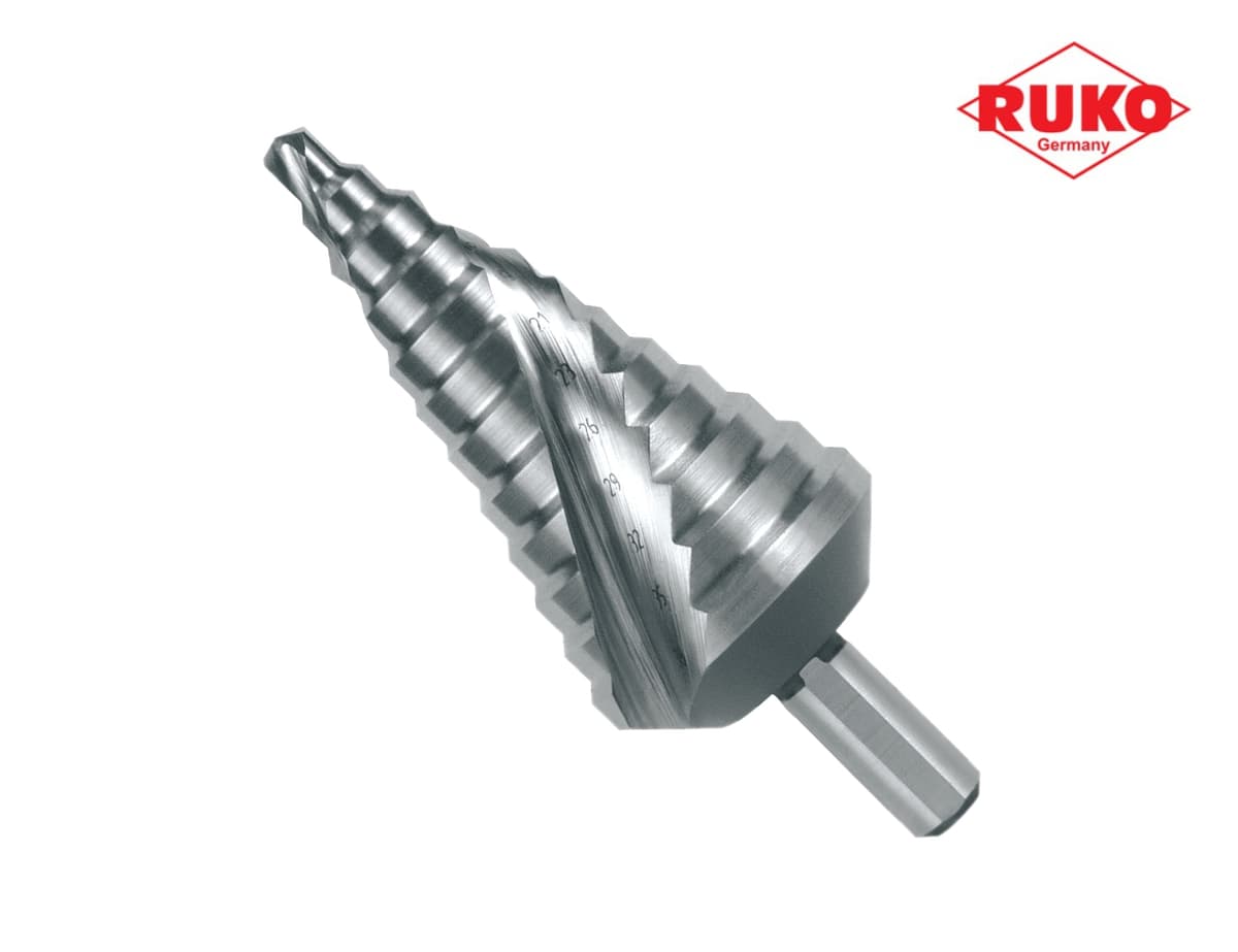 Сверло ступенчатое по металлу RUKO HSS-G 6,0-38,0 мм 12 ступ. L=100 мм d=10 мм 101053