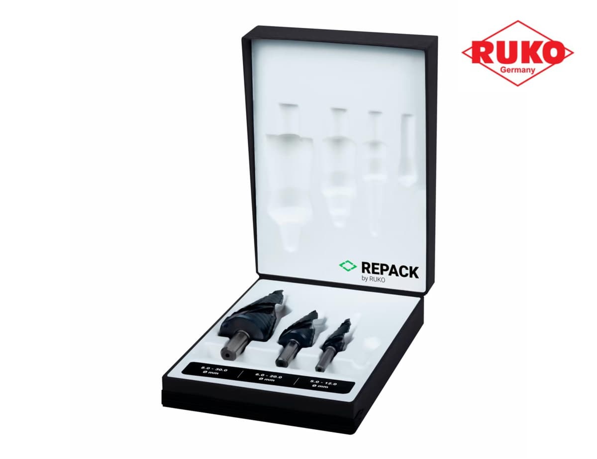 Набор ступенчатых сверл RUKO UltimateCUT HSS-G RUnaTEC 5-12/6-20/8-30 мм 3 шт 101626PRK