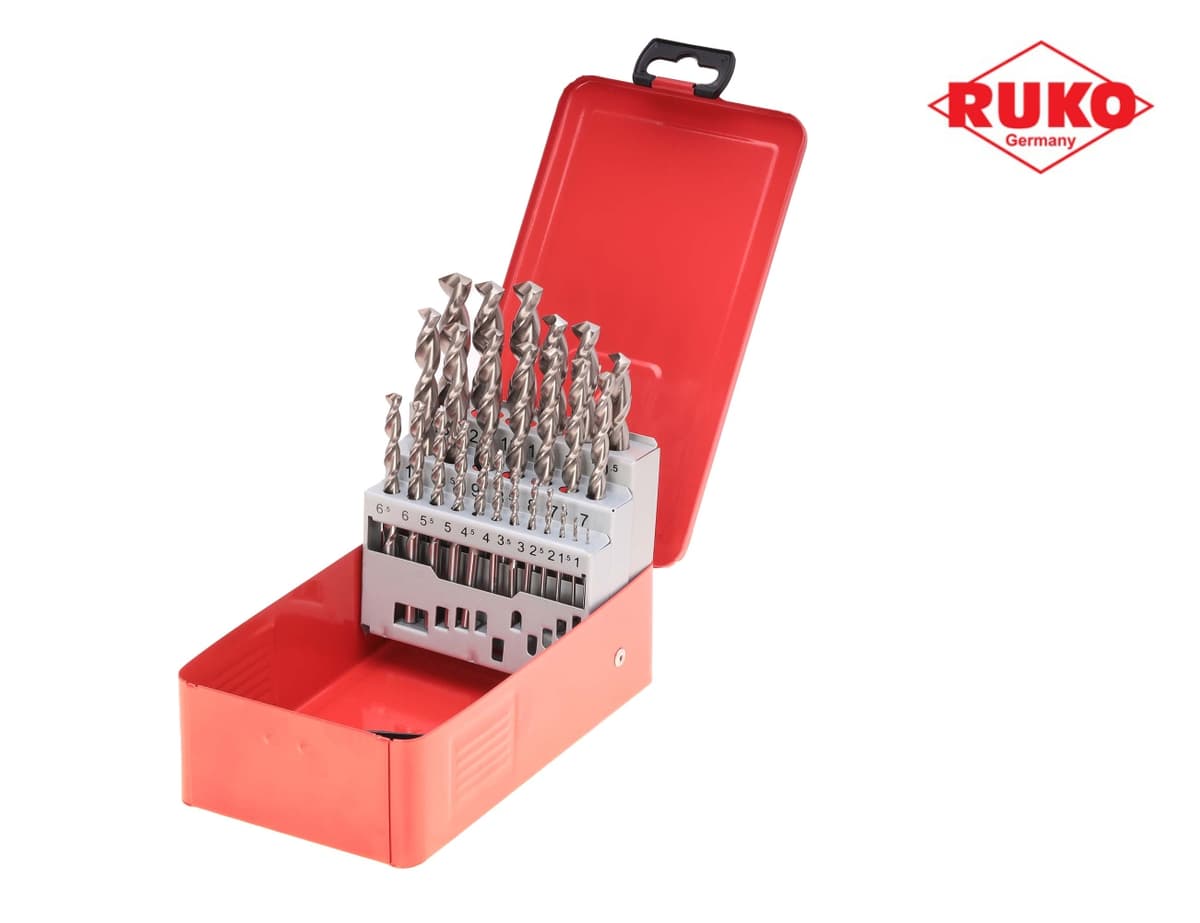 Набор сверл RUKO HSS-G 130° TL3000 DIN338 1,0-13,0 мм 25 шт 258215