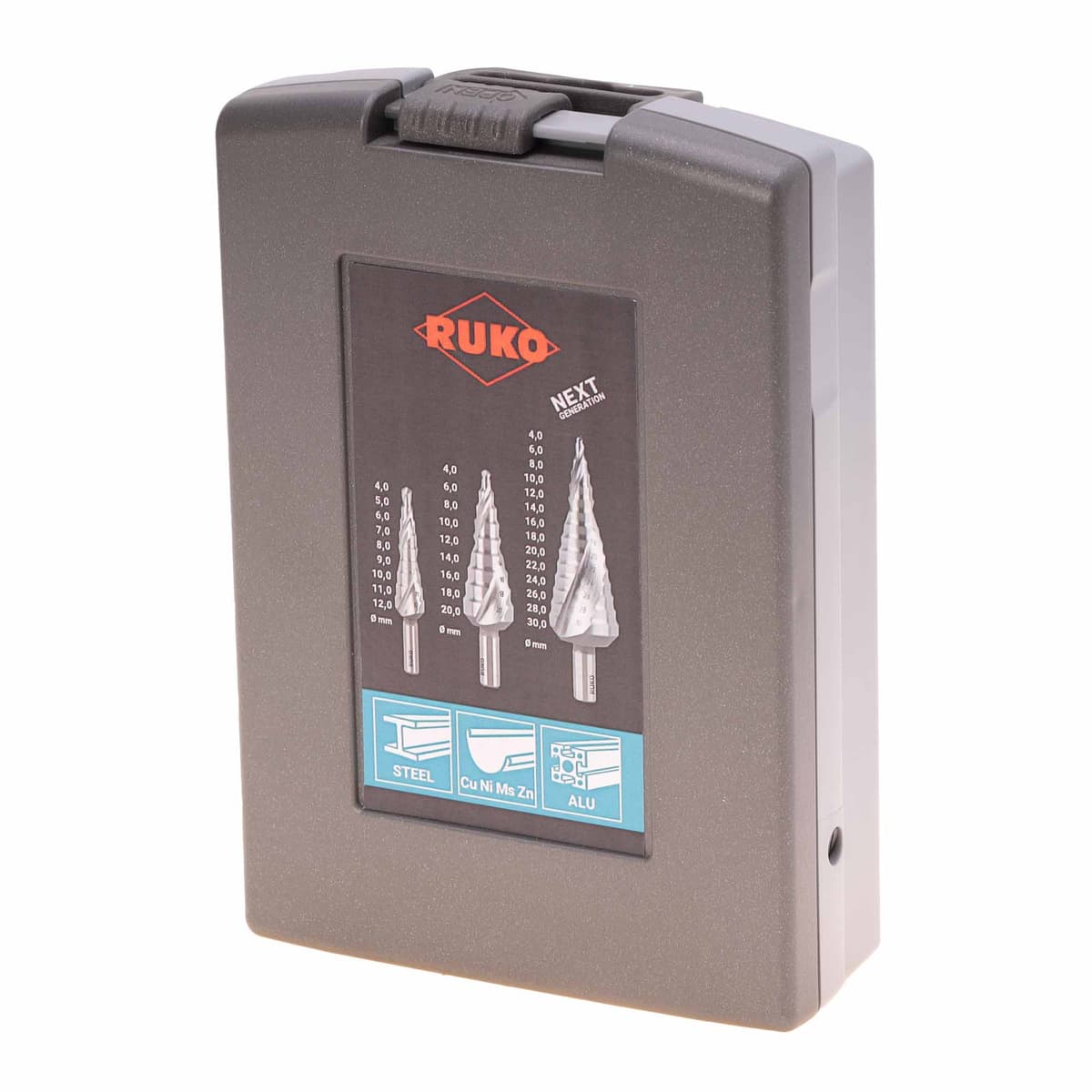 Набор ступенчатых сверл RUKO NextGeneration HSS-G 4-12/4-20/4-30 мм 3 шт 101026RO