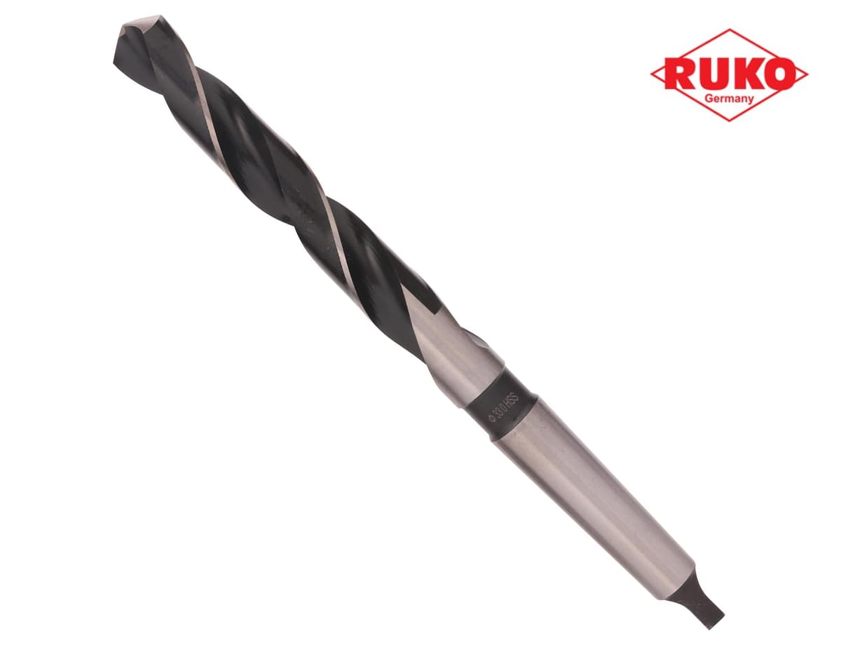 Сверло с коническим хвостовиком RUKO HSS-G 33,0x334/185 мм DIN345 h8 6xD 118° KM4 204330