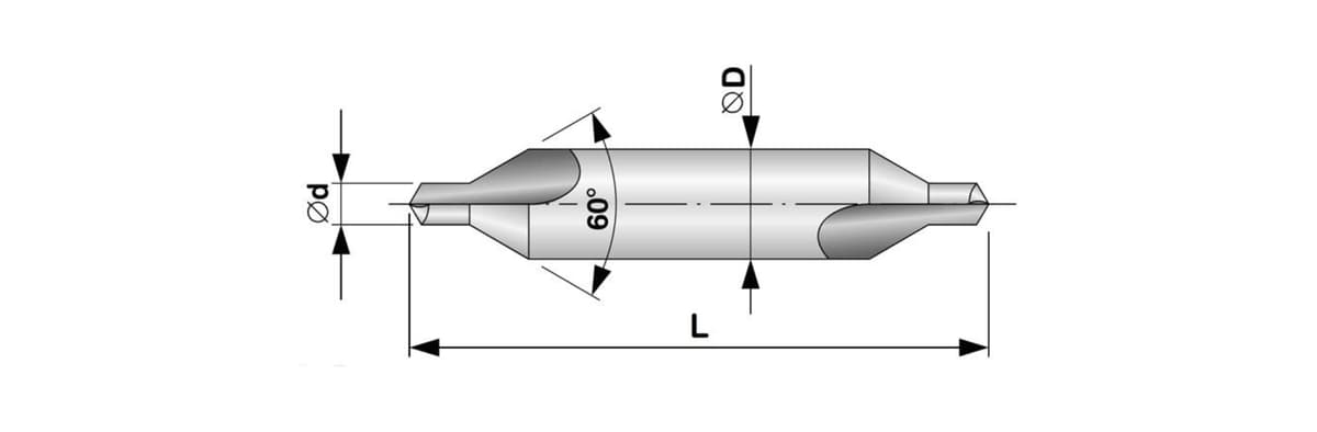 Сверло центровочное RUKO HSS-G 2,0x40,0 мм DIN333 Форма А d=5,0 мм 217020