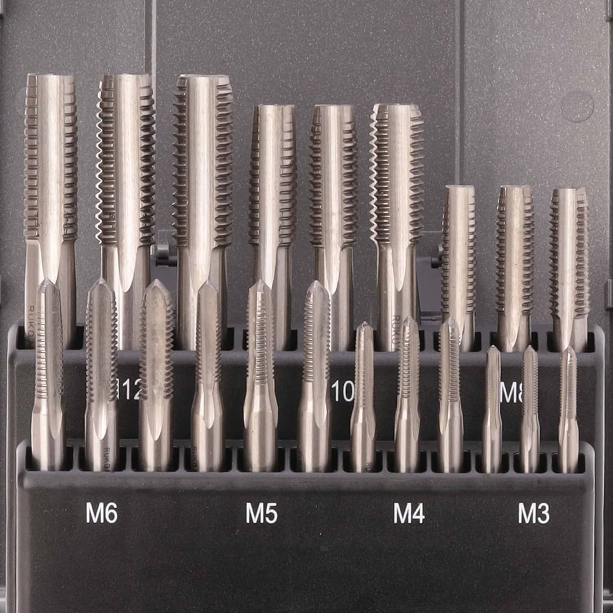 Набор комплектных метчиков RUKO 21 предмет M3-M12 HSS-G DIN352 245001RO