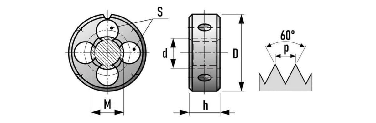 Плашка правая метрическая RUKO М2х0,4 мм HSS DIN EN 22568 6g 16х5 мм 237020