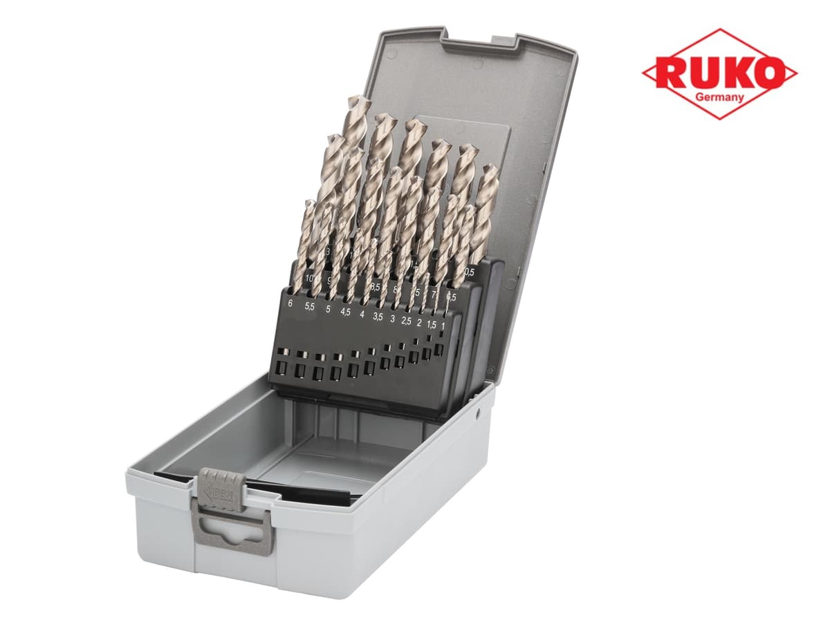 Набор сверл RUKO HSSE-Co8 VA 130° DIN338 1,0-13,0 мм 25 шт 281215ERO