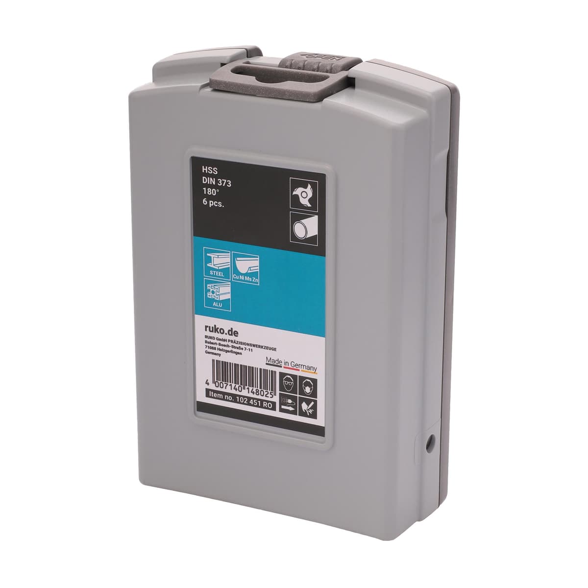 Набор цековок RUKO М3-M10 DIN373 (проходные, ср. точности) HSS 6 шт 102451RO