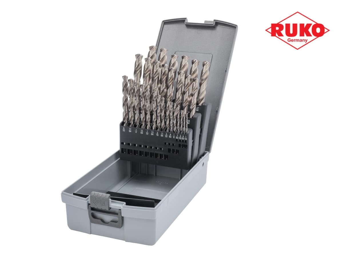 Набор сверл дюймовых RUKO HSS-G 118° DIN 338 1/16"-1/2" 29 шт 214851RO
