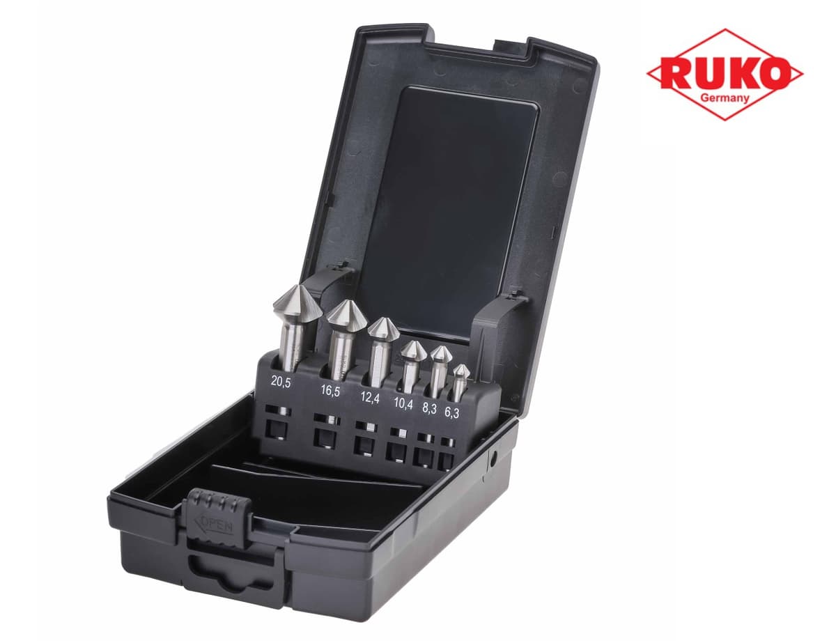 Набор зенковок RUKO UltimateCut 90° 6,3-20,5 мм HSSE-Co5 3z 6 шт 102790ERO
