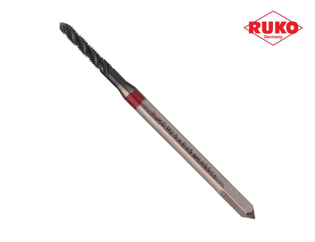 Метчик винтовой машинный RUKO HSSE TiALN DIN371 6h метрическая резьба М2,5х0,45 мм 234025EF