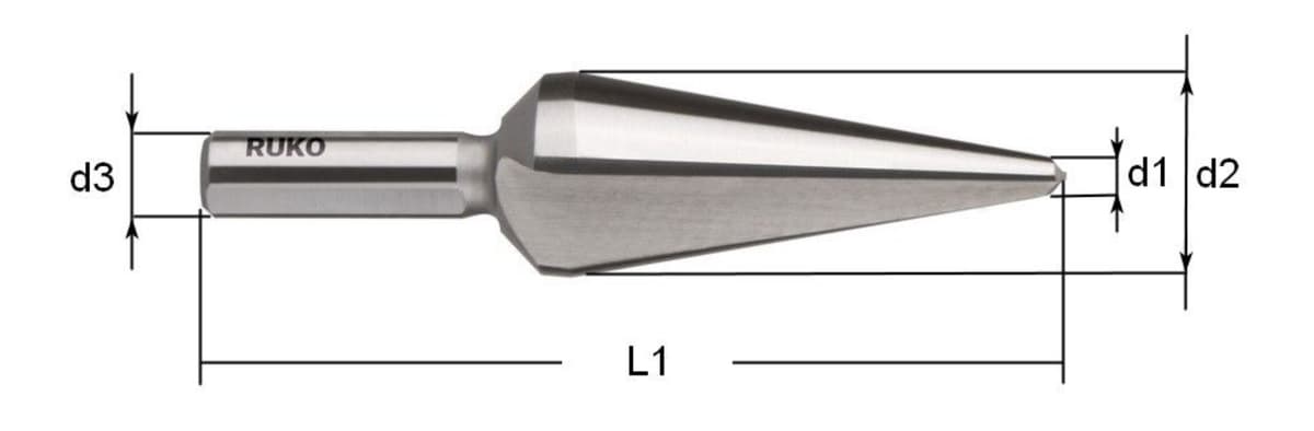 Сверло конусное RUKO HSS-G TiN 5-31 мм L=103 мм d=9 мм 101008T