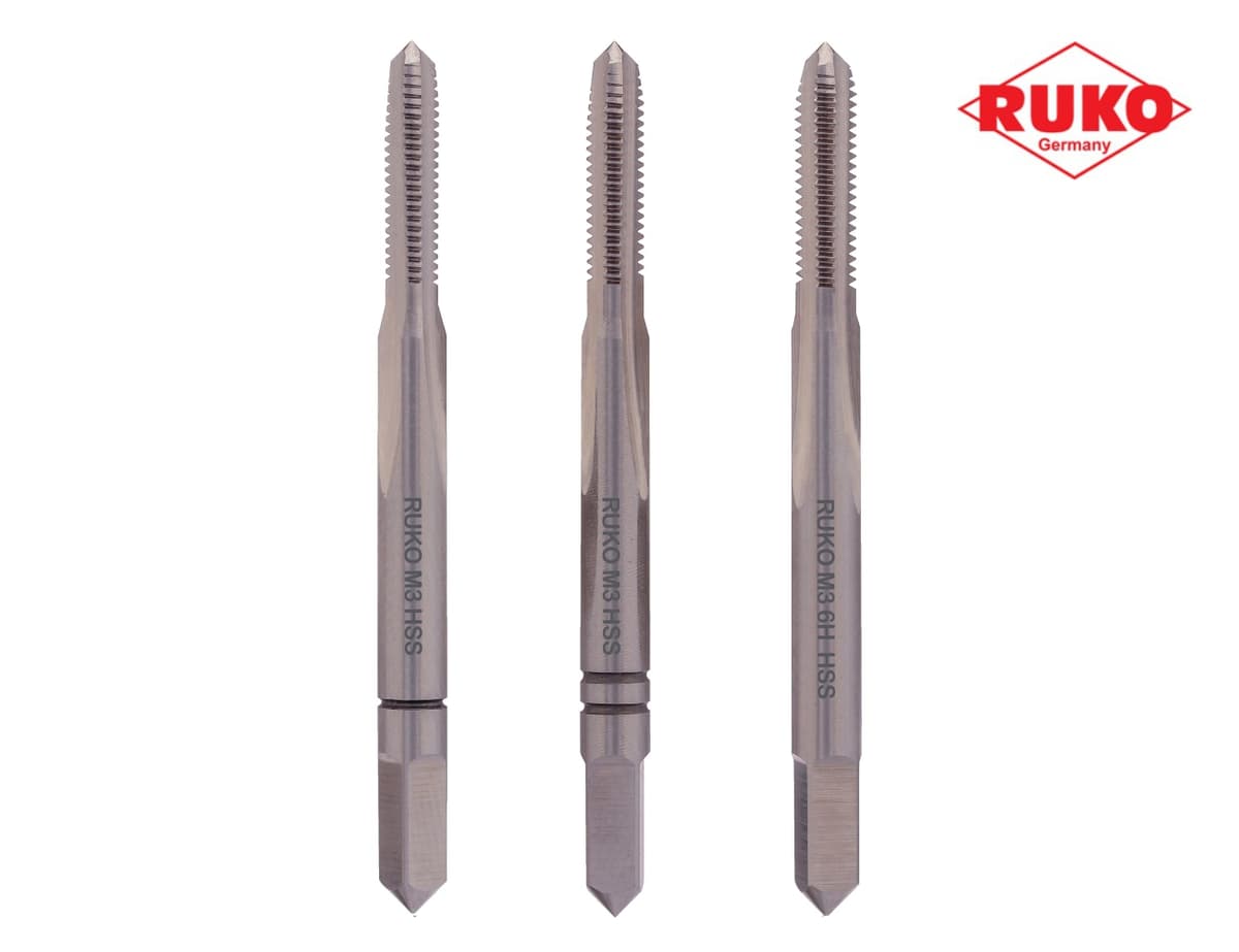 Набор метчиков RUKO HSS-G DIN352 6h левосторонняя метрическая резьба М3х0,5 мм 3 шт 230030LI