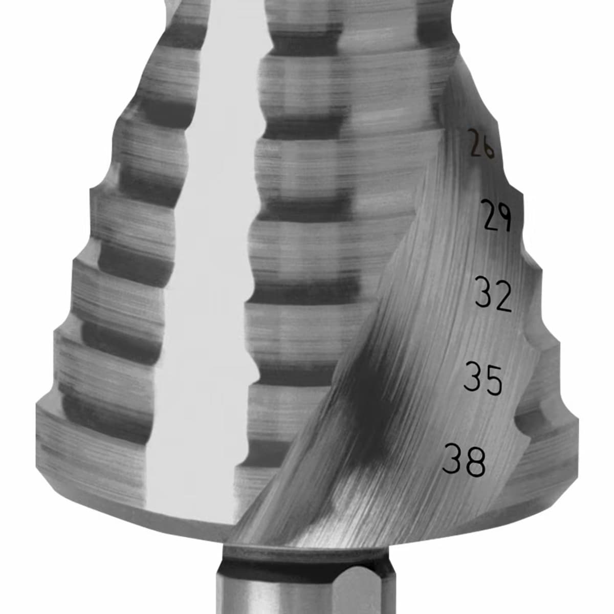 Сверло ступенчатое по металлу RUKO UltimateCUT FlowStep HSS-G 6,0-38,0 мм 12 ступ. L=101 мм d=10 мм 101653