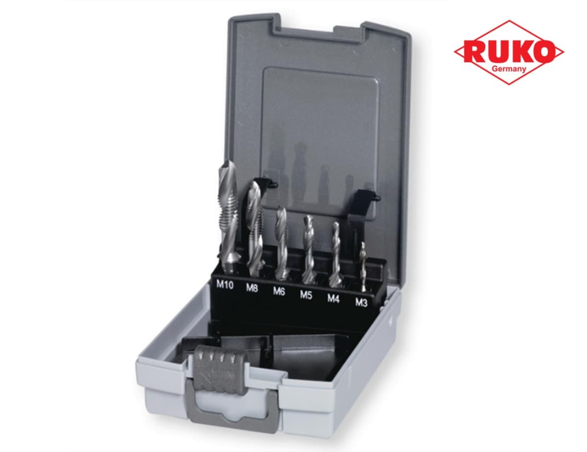 Набор метчиков для шуруповерта RUKO 7 предметов M3-M10 HSS-G R270020RO