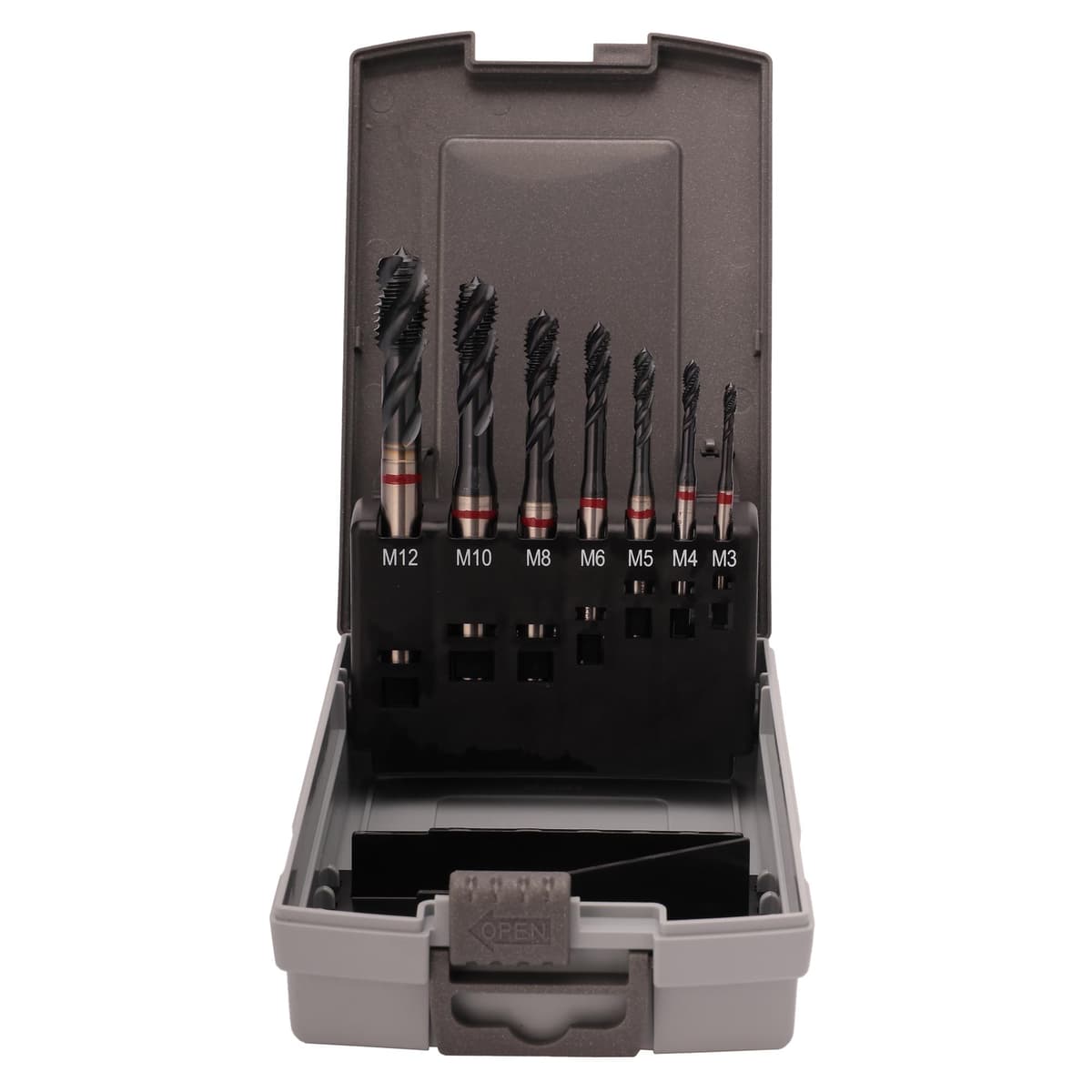 Набор винтовых машинных метчиков RUKO 7 предметов M3-M12 HSSE-TiALN DIN371/376 245069RO