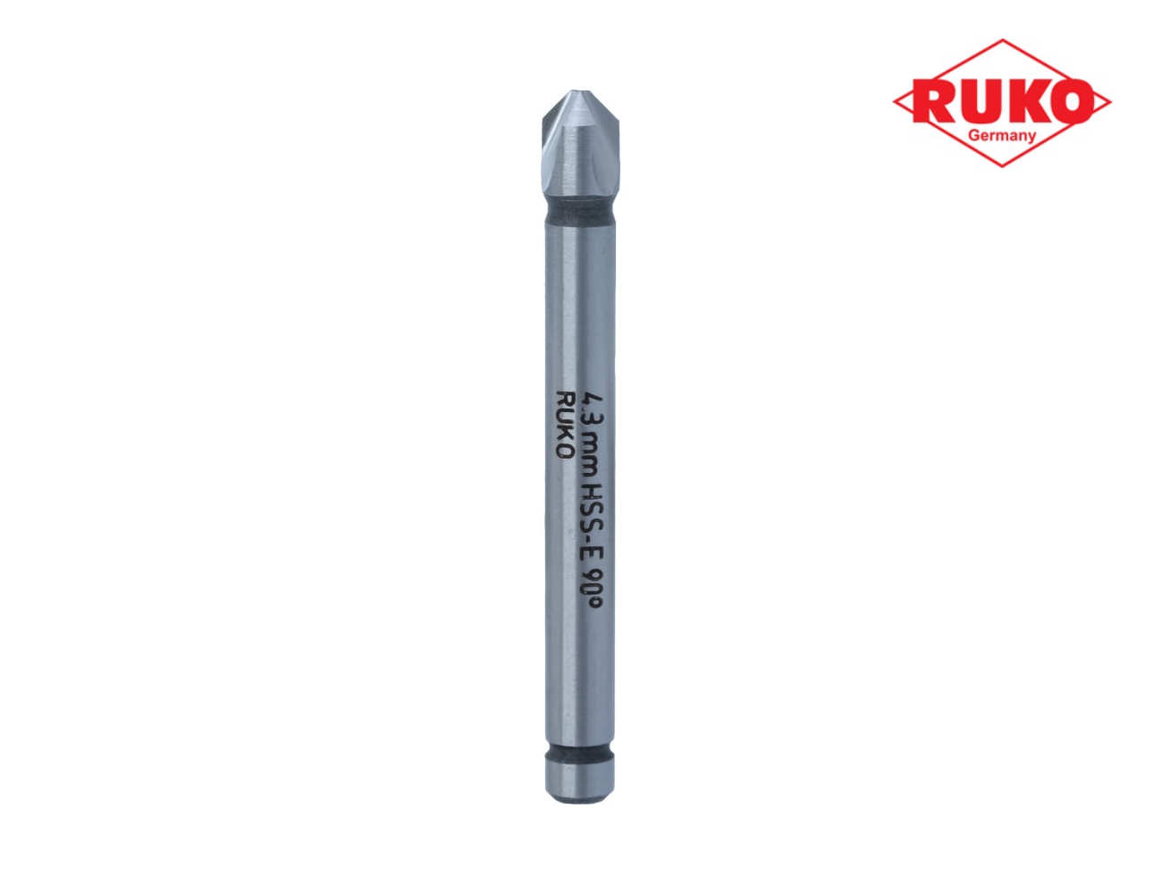 Зенковка RUKO ц/х 90° 4,3 мм HSSE-Co5 3z DIN335C L50 мм Ø4 мм 102101E