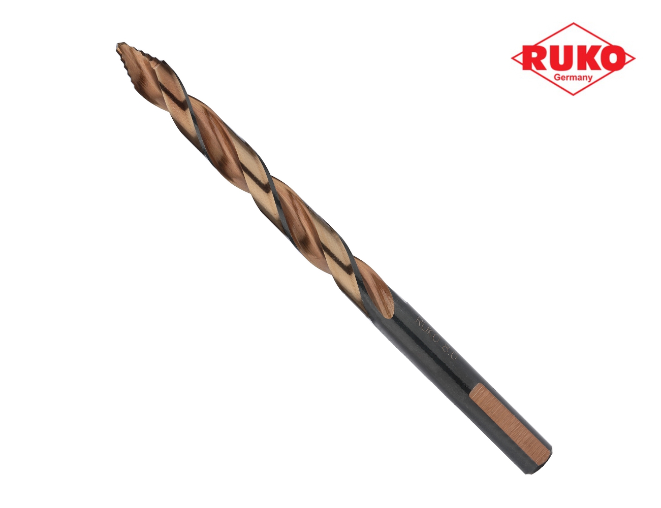 Сверло по металлу RUKO FlowSTEP HSSE-Co5 8,0x117/75 мм DIN338 h8 5xD 118° 259080E